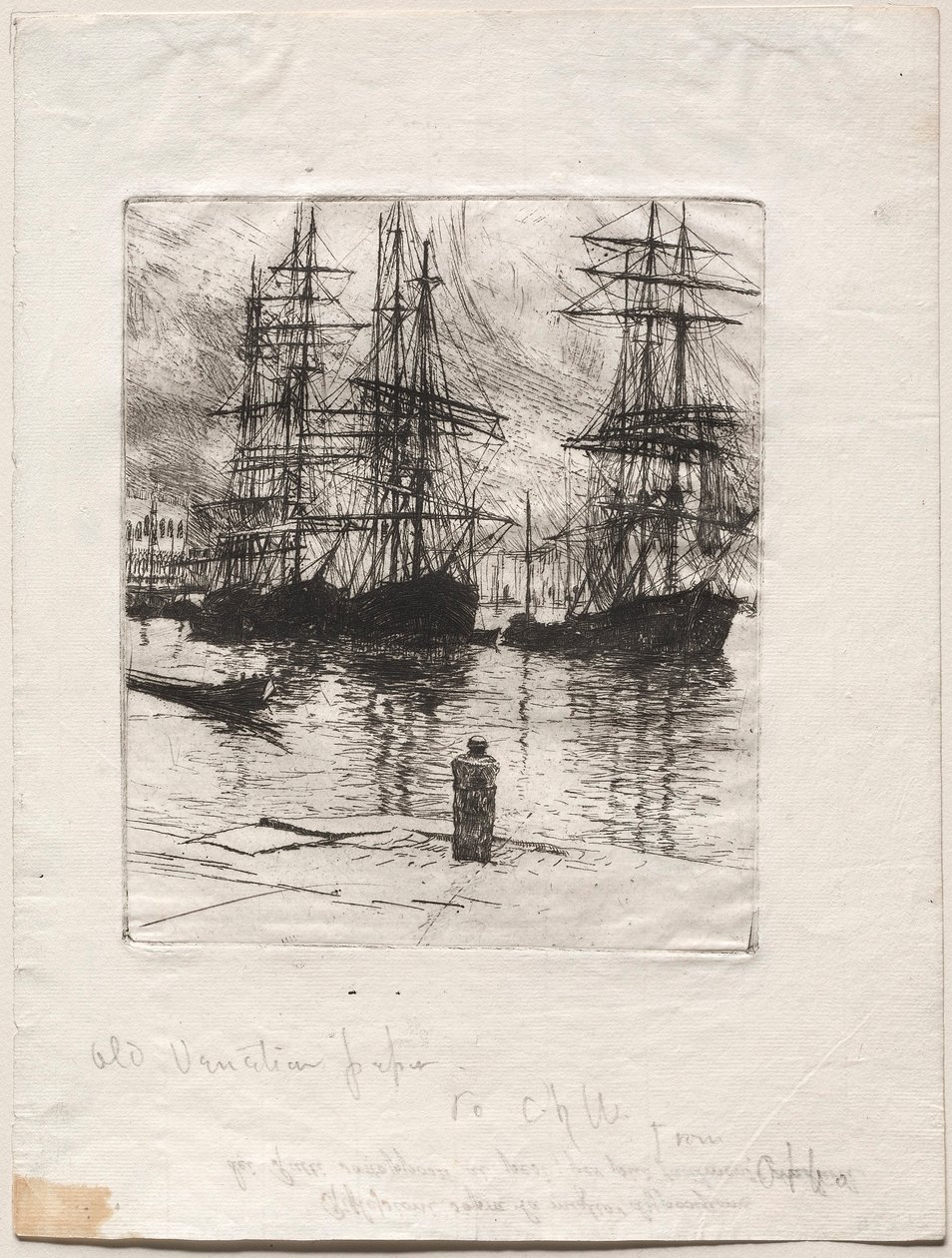 Üç Gemi, Venedik, 1880. by Otto H. Bacher