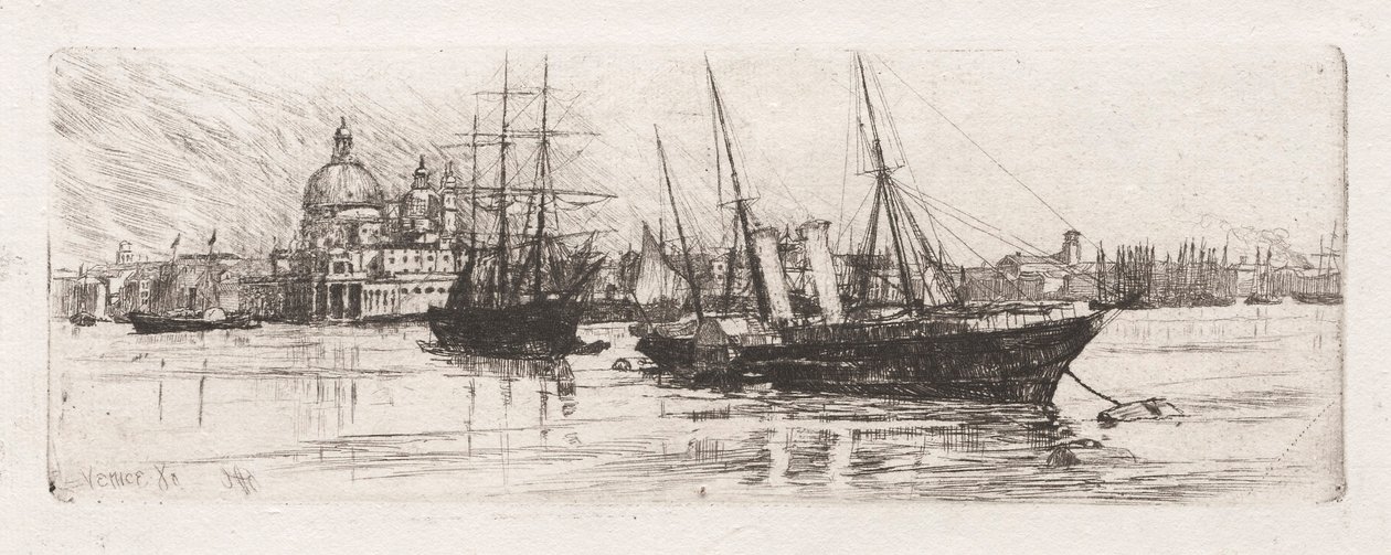 İki Tekne, Venedik, 1880. by Otto H. Bacher