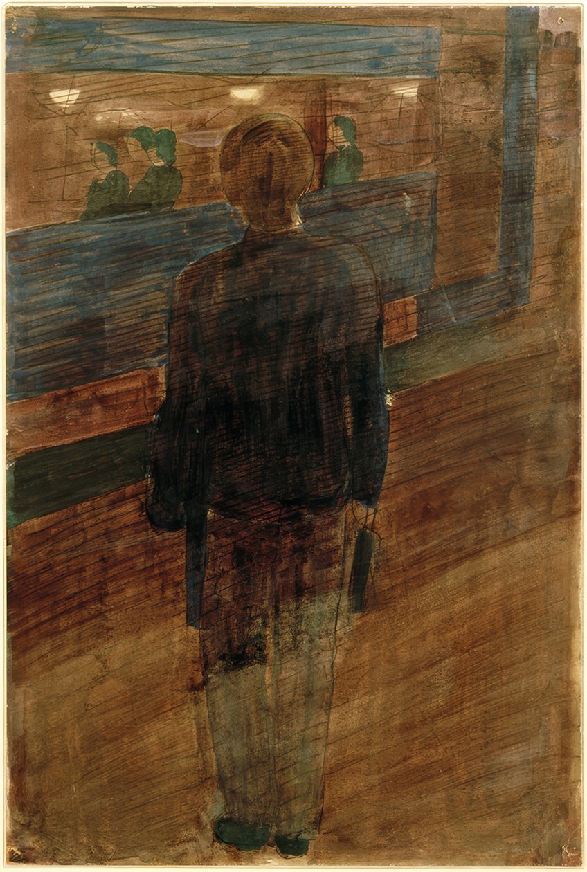 Tramvay önünde genç adam by Otto Meyer Amden