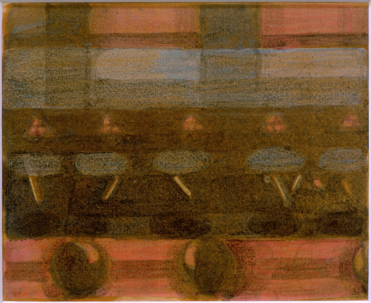 Hazırlık (yemek odasında dua). Ders çalışma. by Otto Meyer Amden