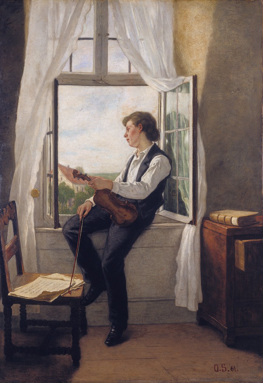 Pencere Kenarındaki Kemancı by Otto Scholderer