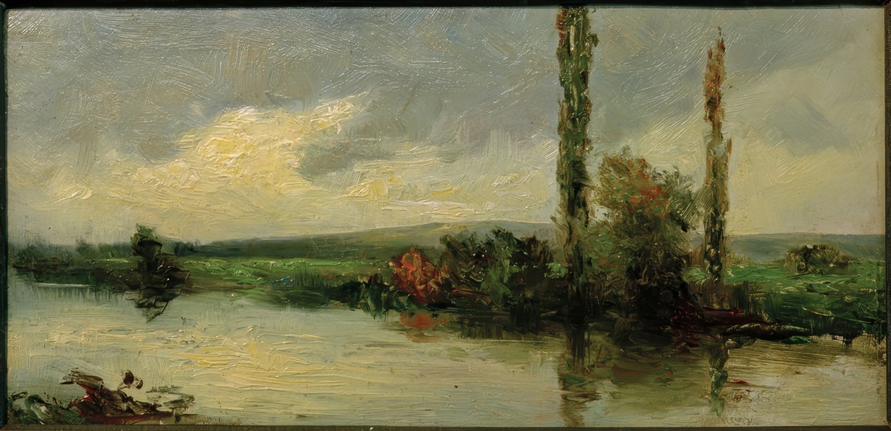 Kavak ile küçük nehir parçası by Otto Ubbelohde