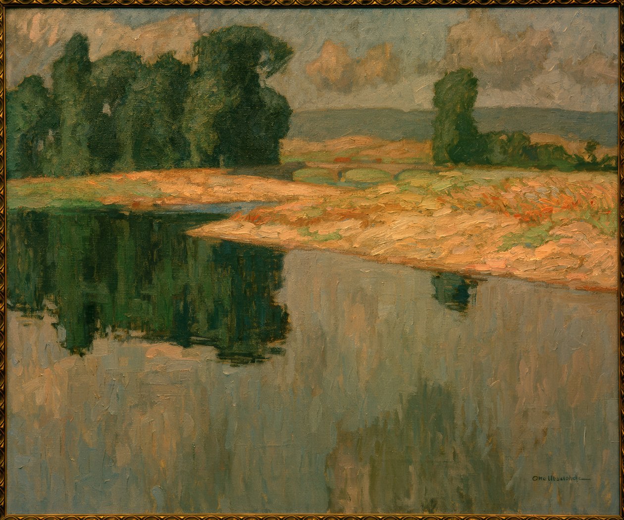 Sarnau Köprüsü ile manzara by Otto Ubbelohde