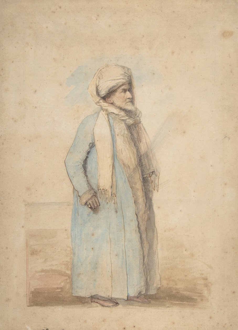 Doğu Kostümlü Sakallı Adam, yak. 1780. by Ozias Humphry
