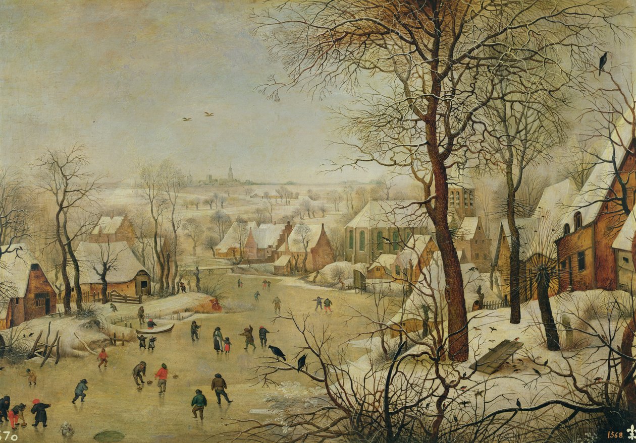 Kuş kapanı ile kış manzarası by Pieter Brueghel the Younger