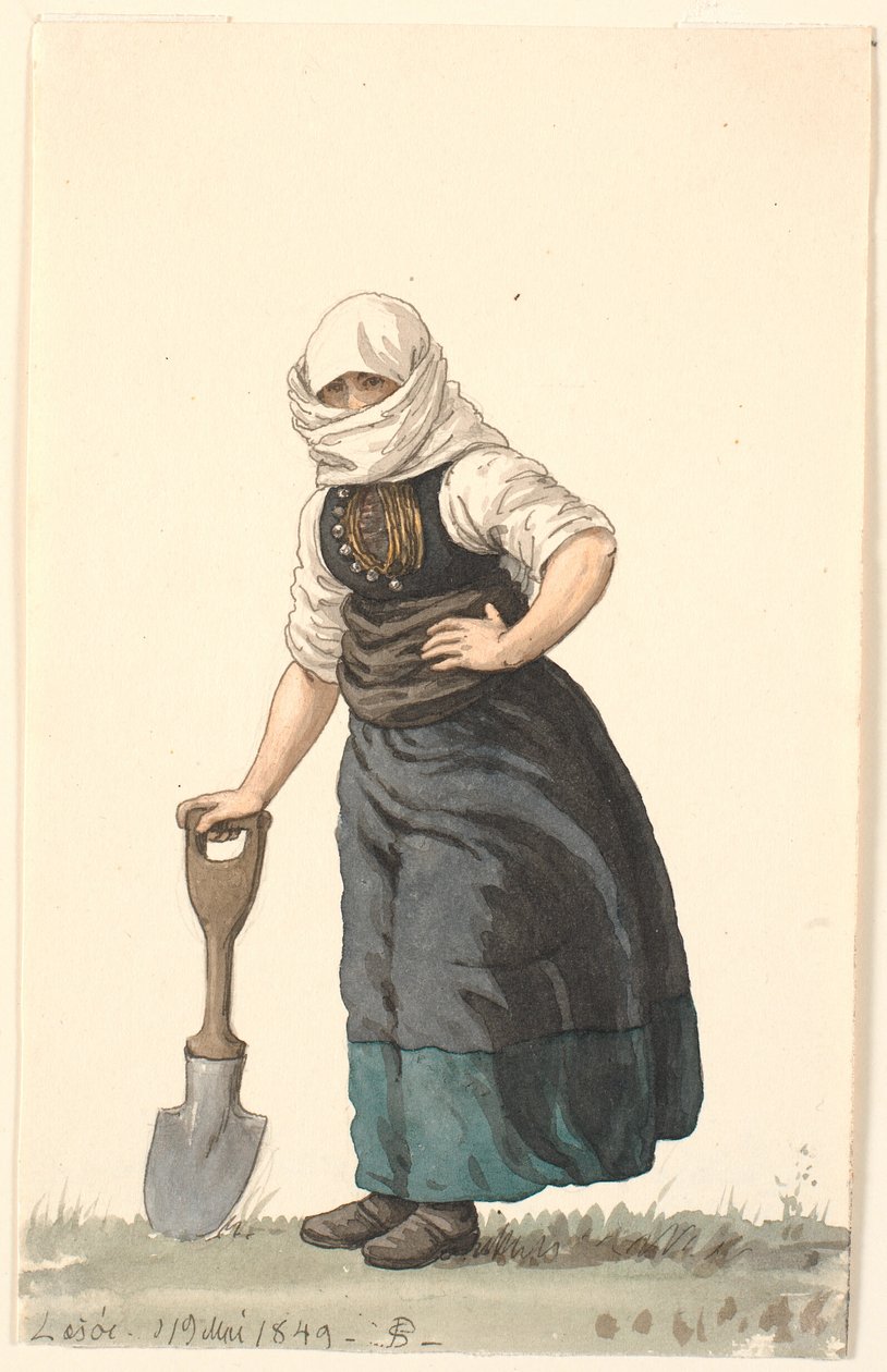 Günlük giysiler içinde Læssøe köylü kızı by P.C. Skovgaard