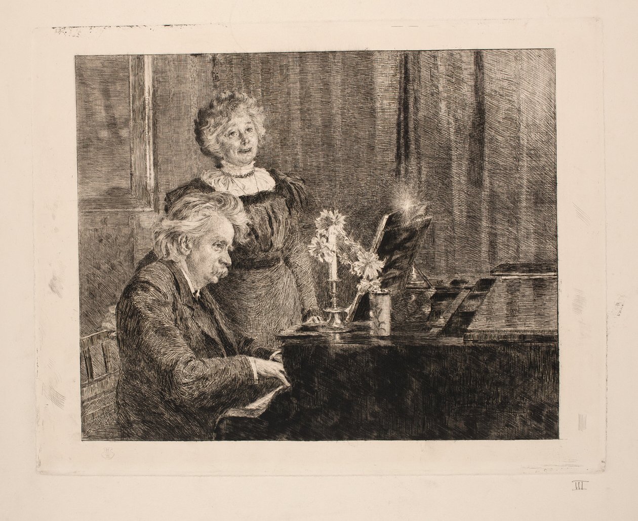 Edvard ve Nina Grieg piyano başında by Peder Severin Krøyer