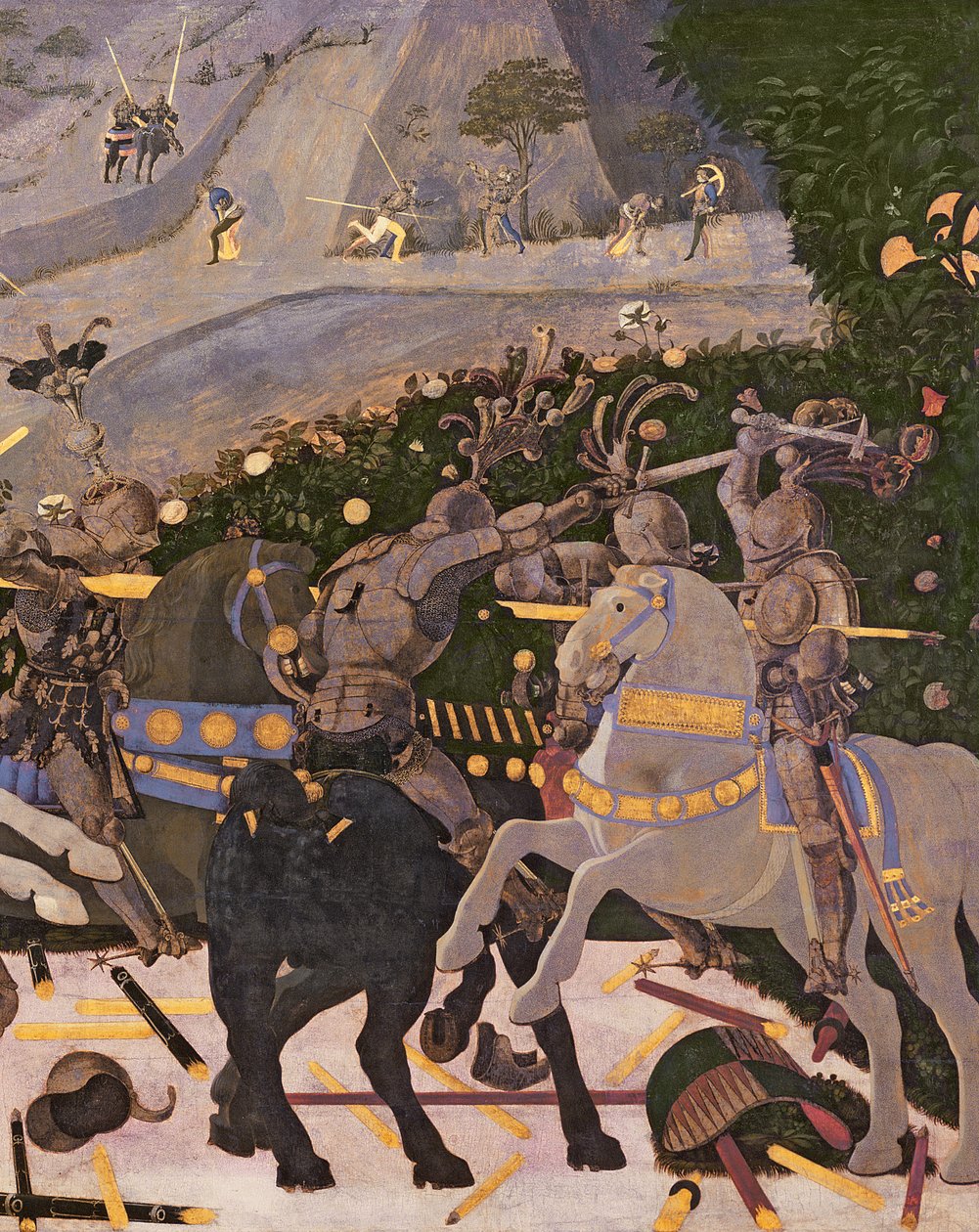 The Battle of San Romano, c.1450-60 tempera on panel detail of 30690 by Paolo Uccello