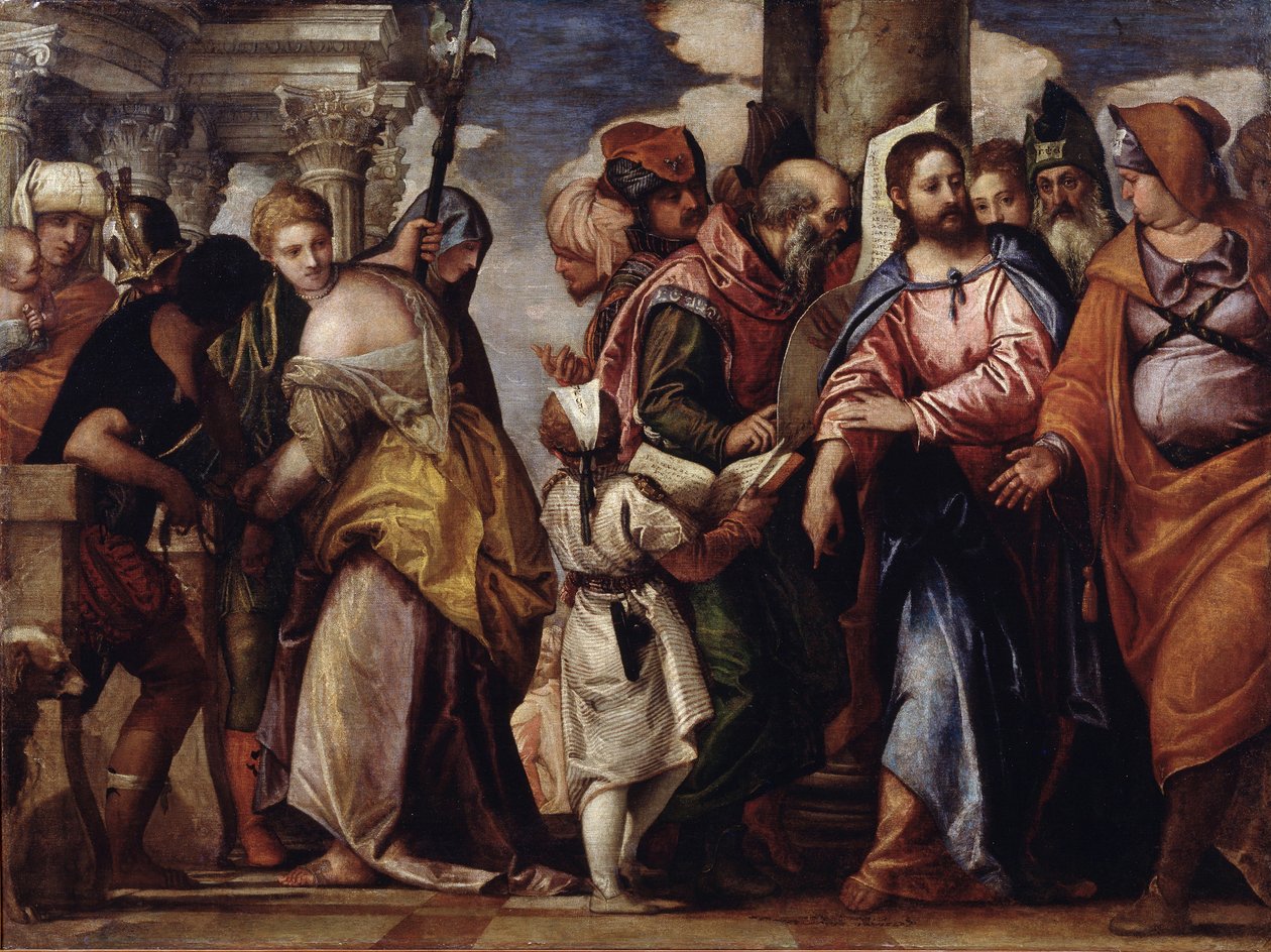 Mesih ve Zina Edilen Kadın by Paolo Veronese