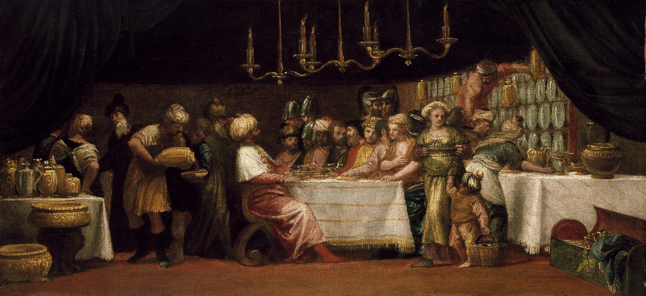 Judith, Holofernes tarafından ziyafet çekti by Paolo Veronese
