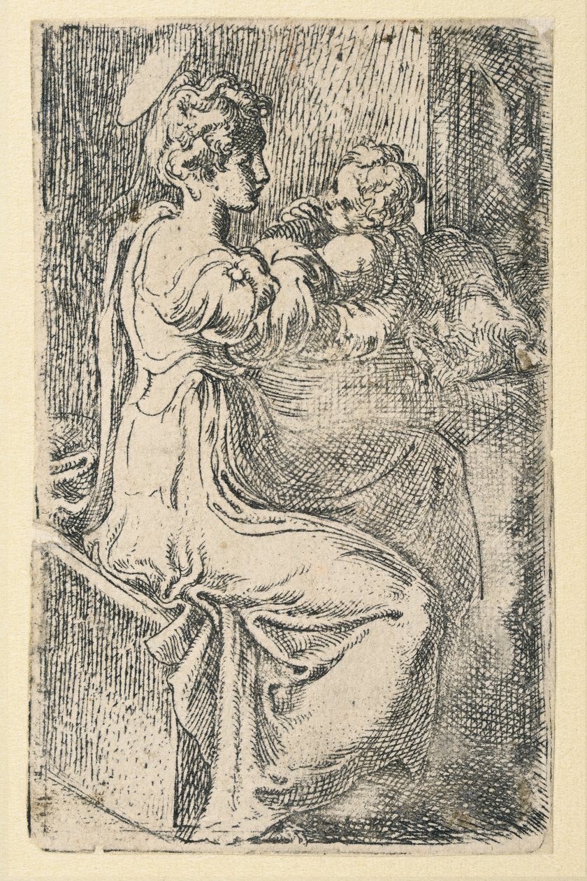 bakire ve çocuk by Parmigianino