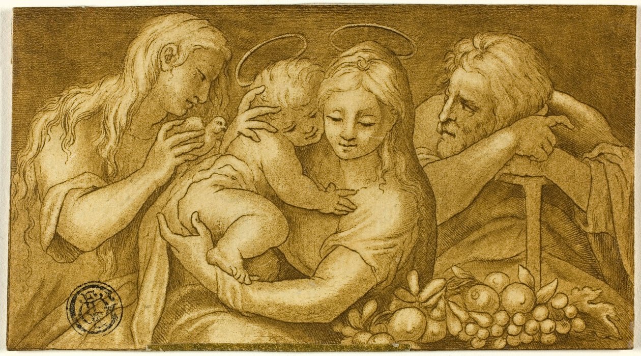 Mary Magdalene ile Kutsal Aile by Parmigianino