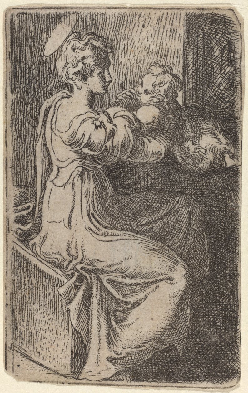bakire ve çocuk by Parmigianino