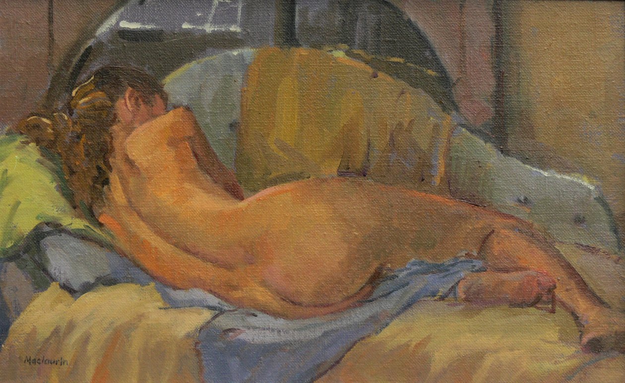 Şezlong üzerinde çıplak, 2009 (koltukta yağ) by Pat Maclaurin
