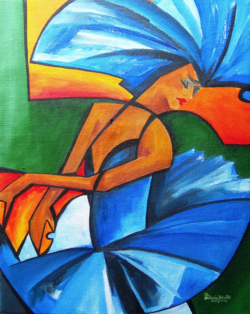 Mavi dans, 2008 (tuval üzerine akrilik) by Patricia Brintle