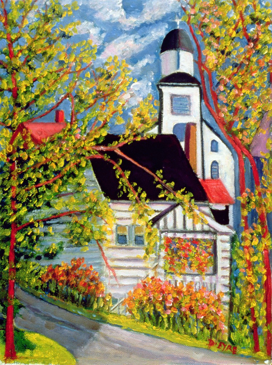 Kiliseli Ev, Badeck (keten üzerine yağ) by Patricia Contemporary Artist Eyre