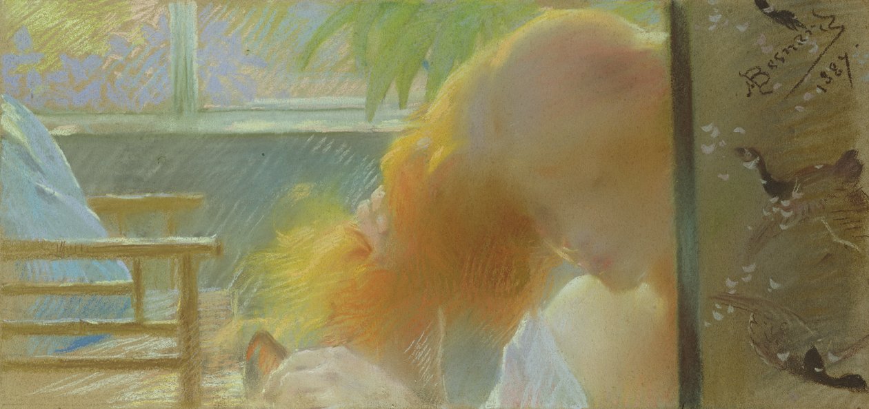 Model, 1887 (pastel) by Paul Albert Besnard