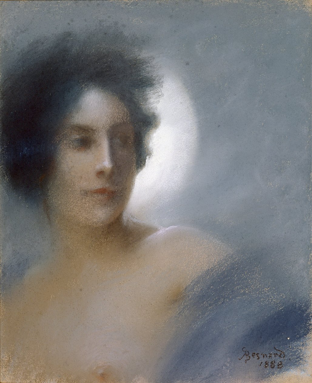 Hilalli Kadın veya Tutulma, 1888 (kağıt üzerinde pastel) by Paul Albert Besnard