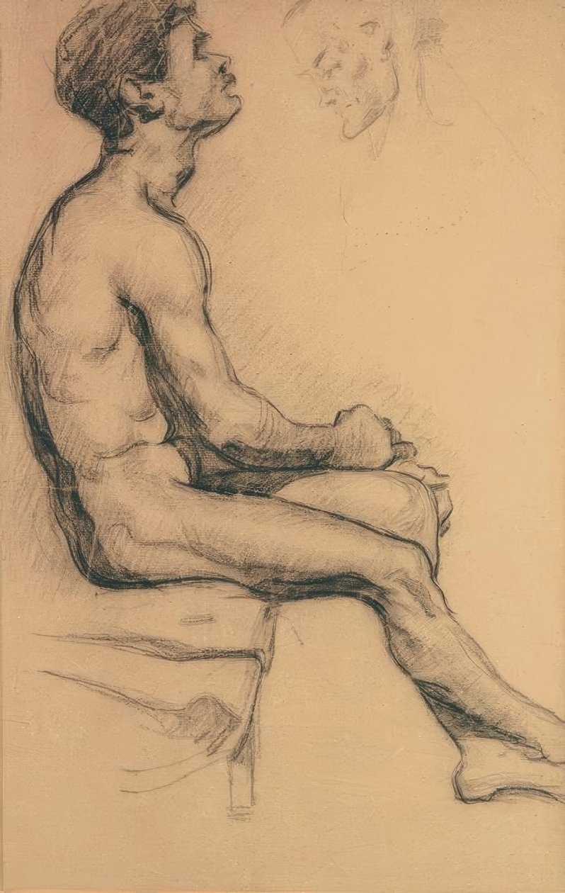 Siyah bir adamın çıplak çalışması by Paul Cézanne