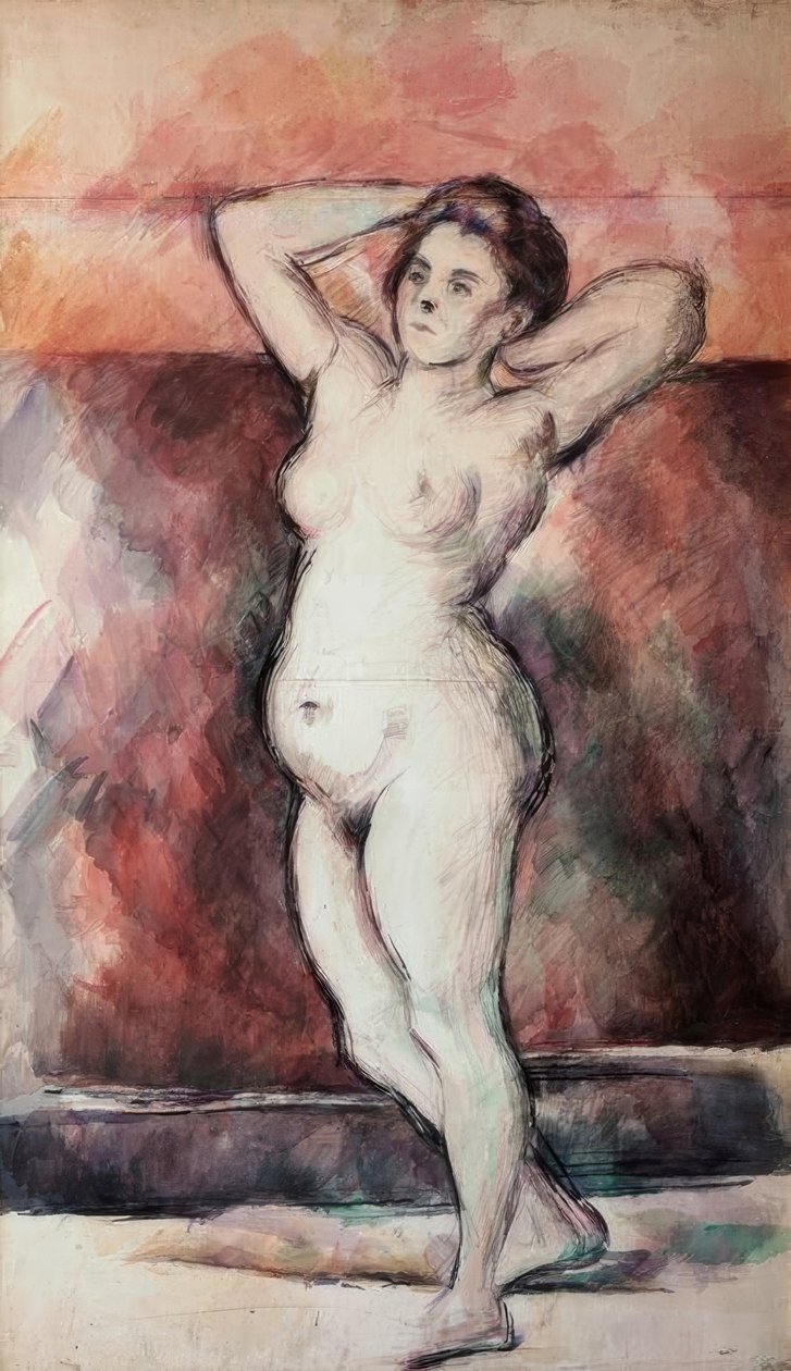 çıplak kadın ayakta by Paul Cézanne
