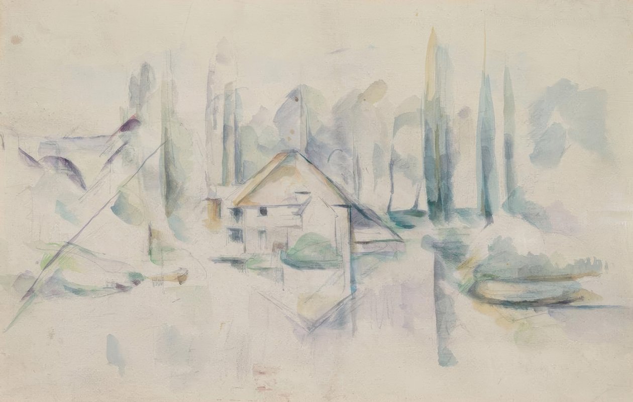 su kenarındaki ev by Paul Cézanne