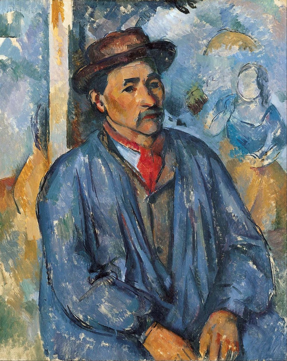 Mavi Önlüklü Adam by Paul Cézanne