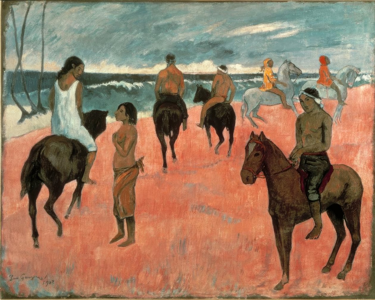 Sahilde atlılar by Paul Gauguin