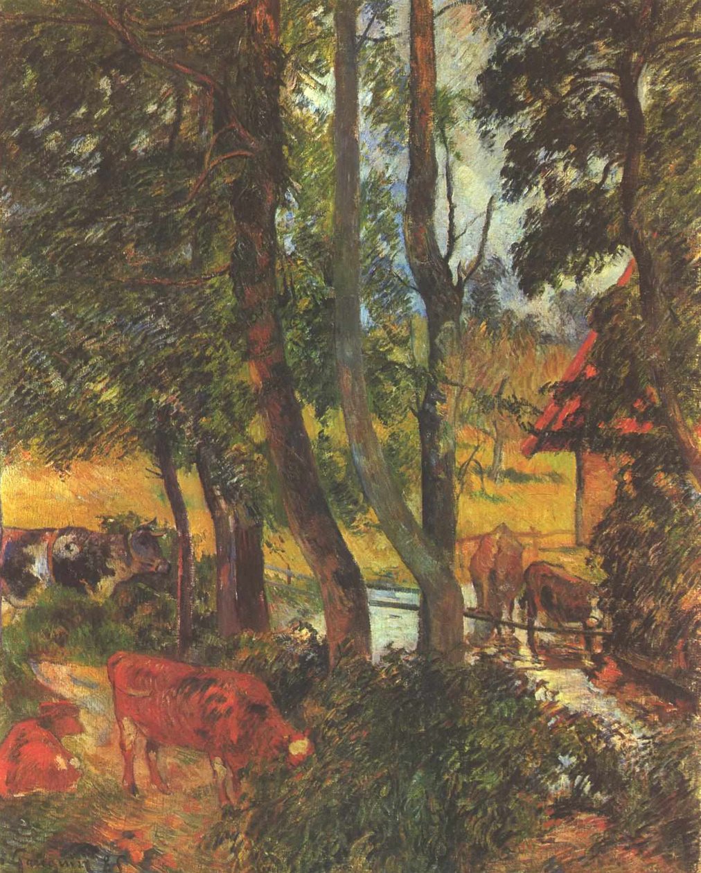 İnekler içme noktasında by Paul Gauguin