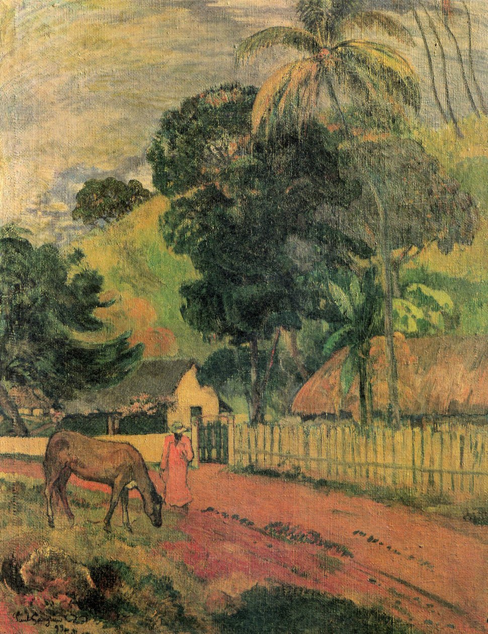 Manzara (yolda at) by Paul Gauguin