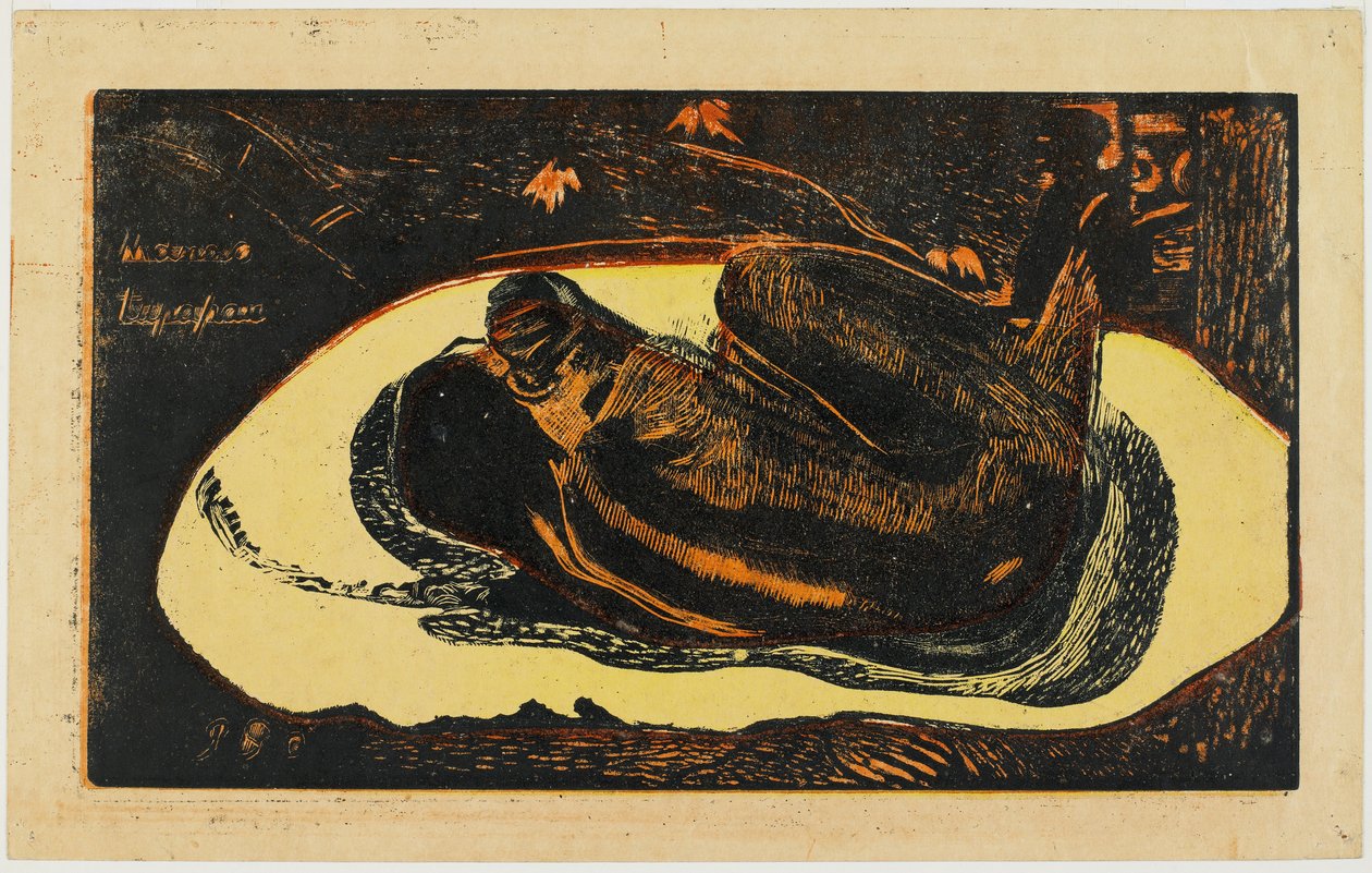 Manao Tupapau, 1894 (renkli gravür) by Paul Gauguin