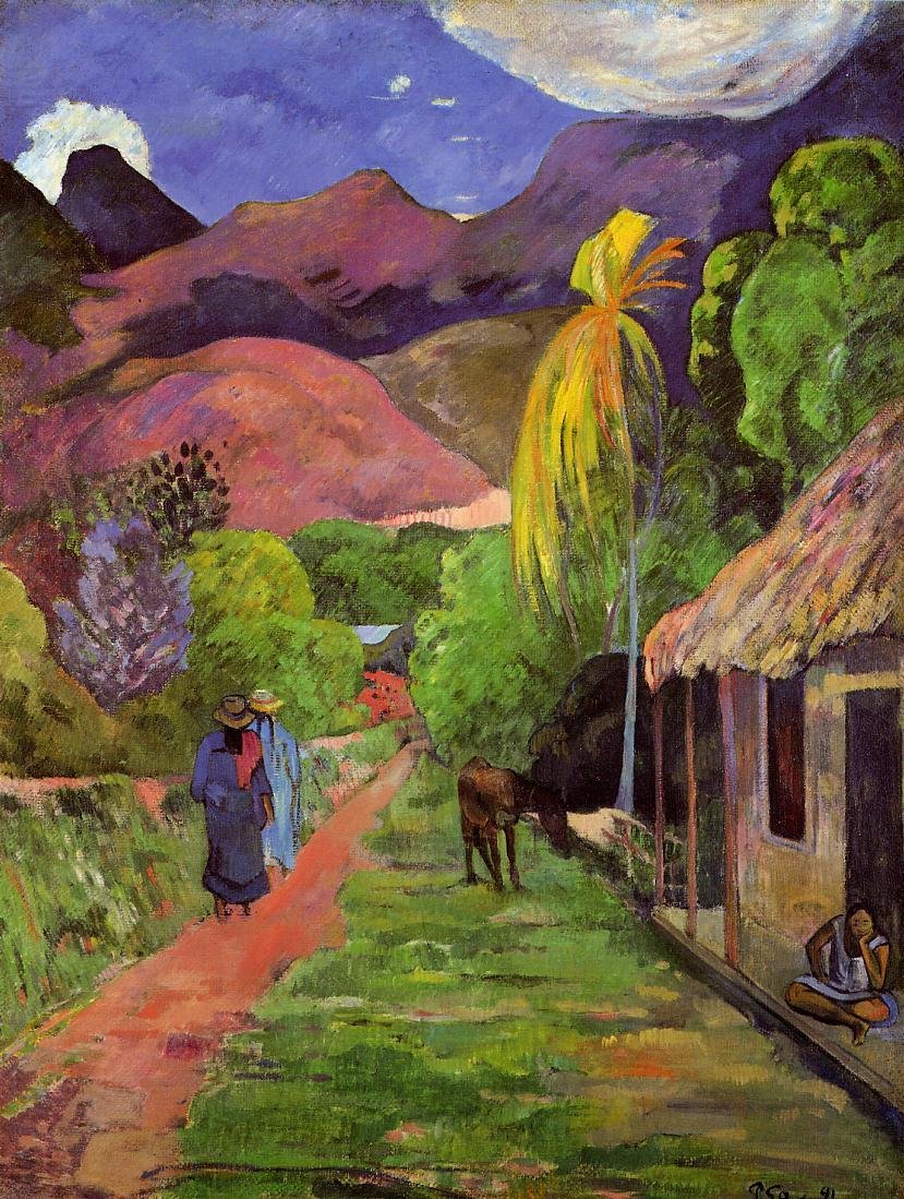Tahiti caddesi by Paul Gauguin