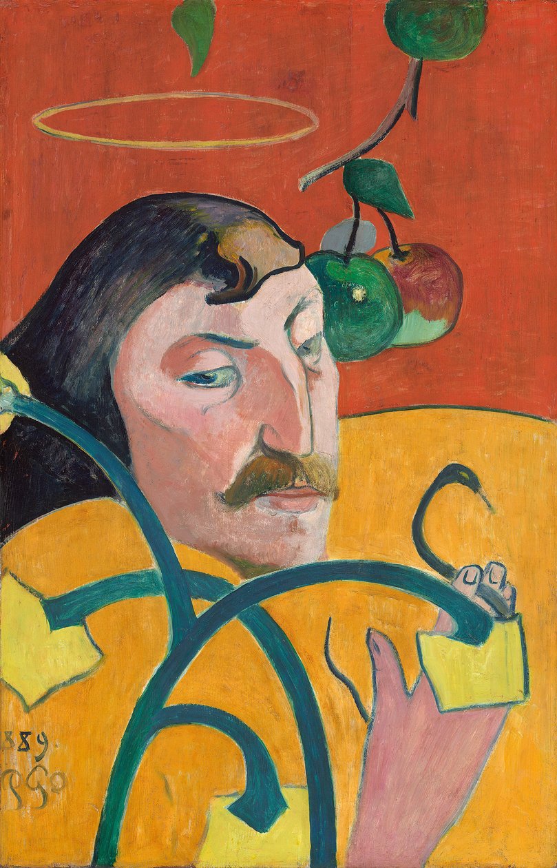 Otoportre, 1889 (ahşap üzerine yağlı boya) by Paul Gauguin