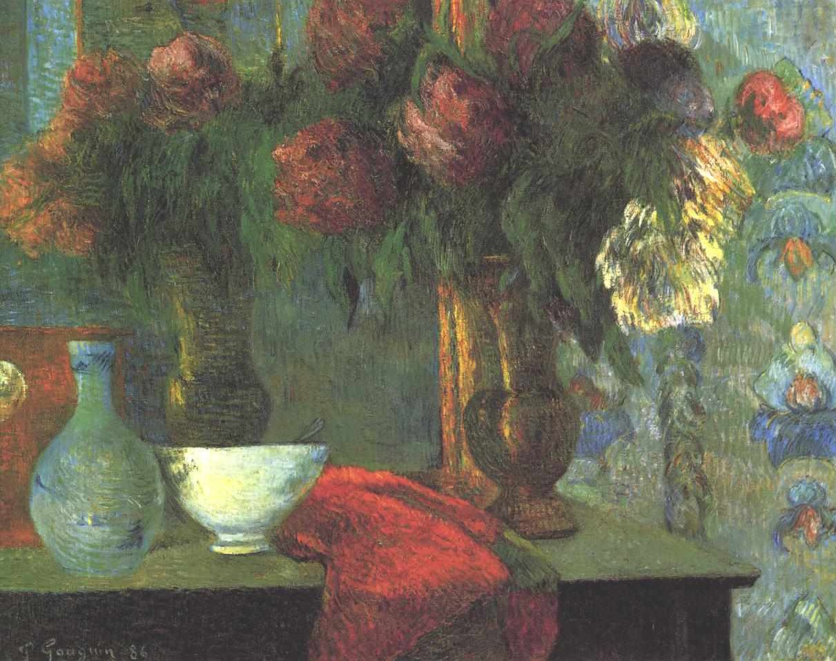 Beyaz bir kase ile natürmort by Paul Gauguin