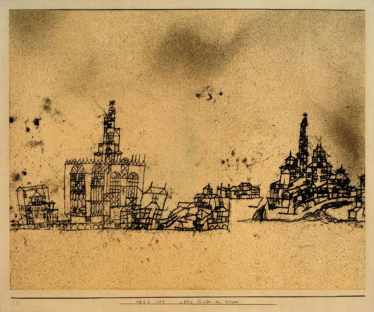 Su üzerinde eski şehir by Paul Klee