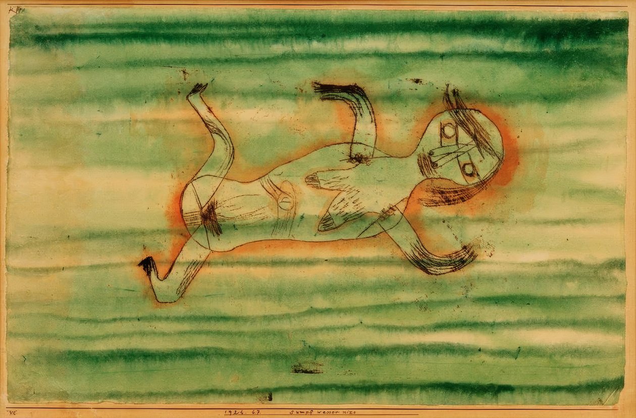 Bataklık su deniz kızı by Paul Klee