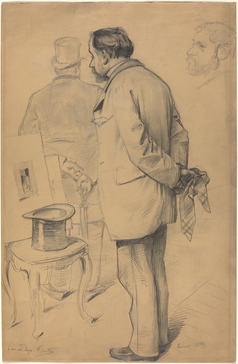 Edgar Degas, 1882 (karton üzerine grafit) by Paul Mathey