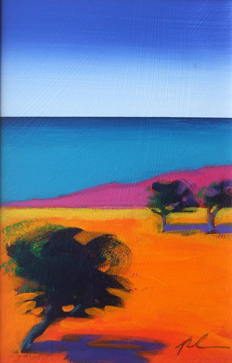 Deniz manzarası (gemide akrilik) by Paul Powis