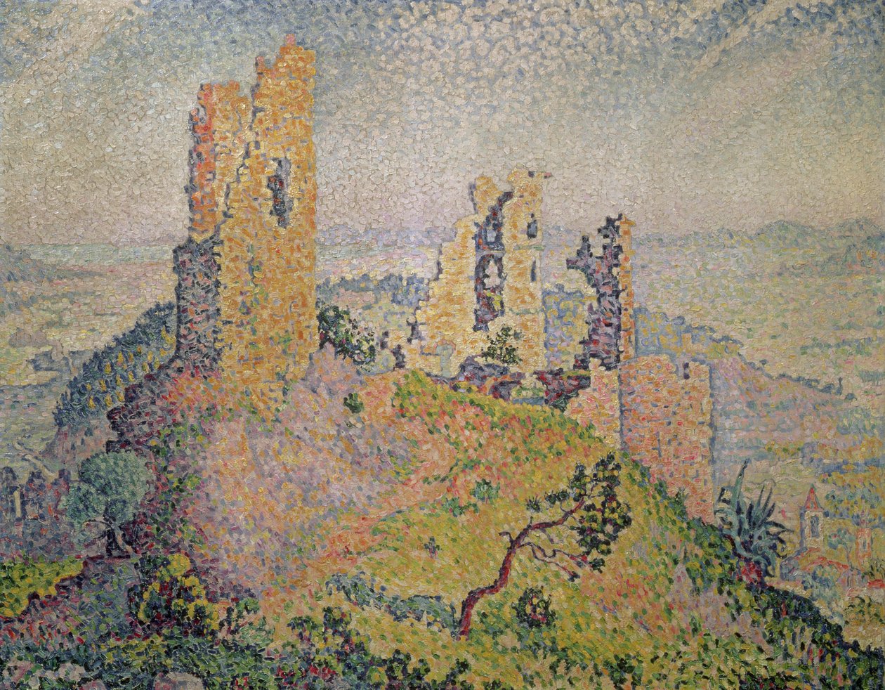 Yıkık bir kale ile manzara by Paul Signac