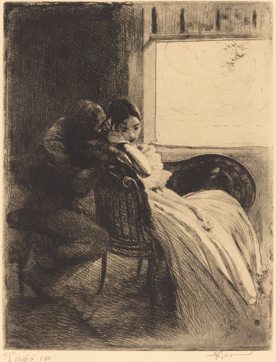 Flört, c. 1886. by Paul Albert Besnard