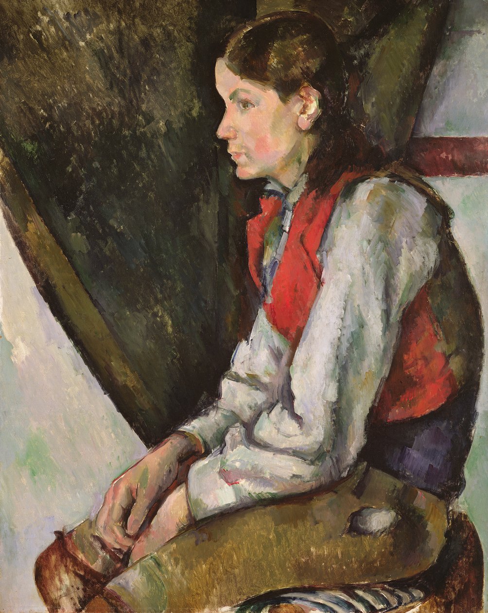 Kırmızı yelekli çocuk by Paul Cézanne