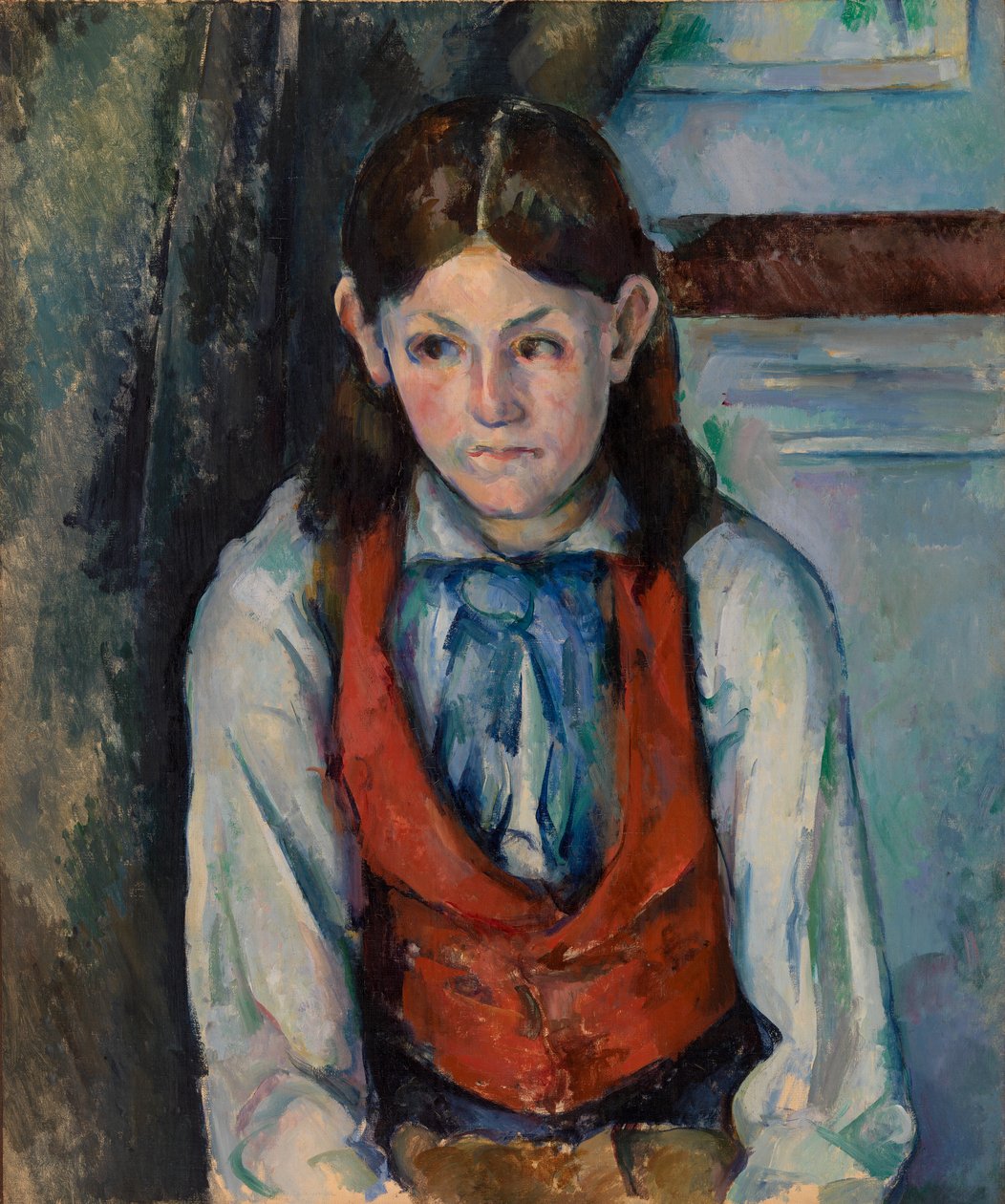 Kırmızı yelekli çocuk by Paul Cézanne