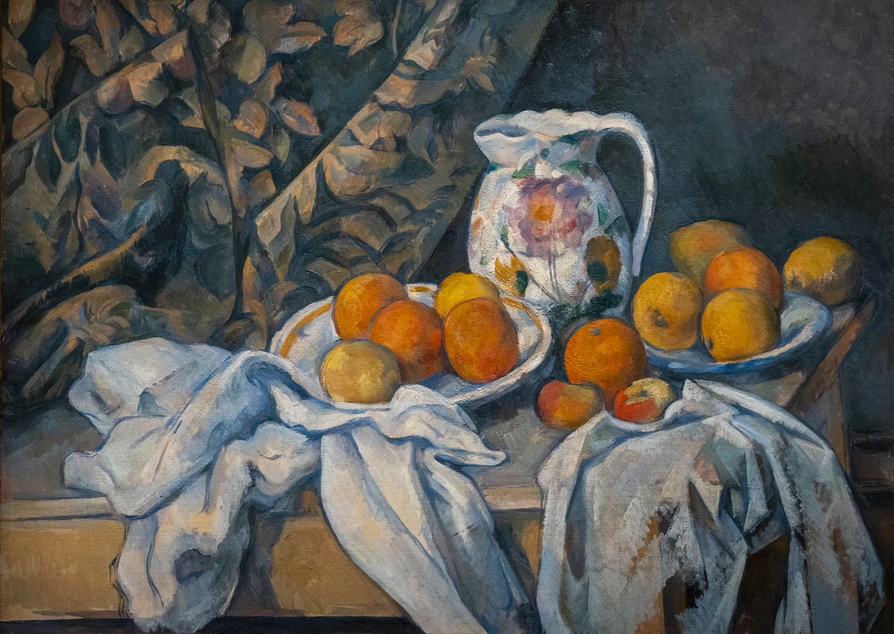 Perdeli Natürmort by Paul Cézanne