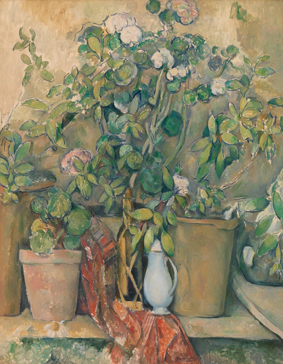 Pişmiş Toprak Saksılar ve Çiçekler by Paul Cézanne