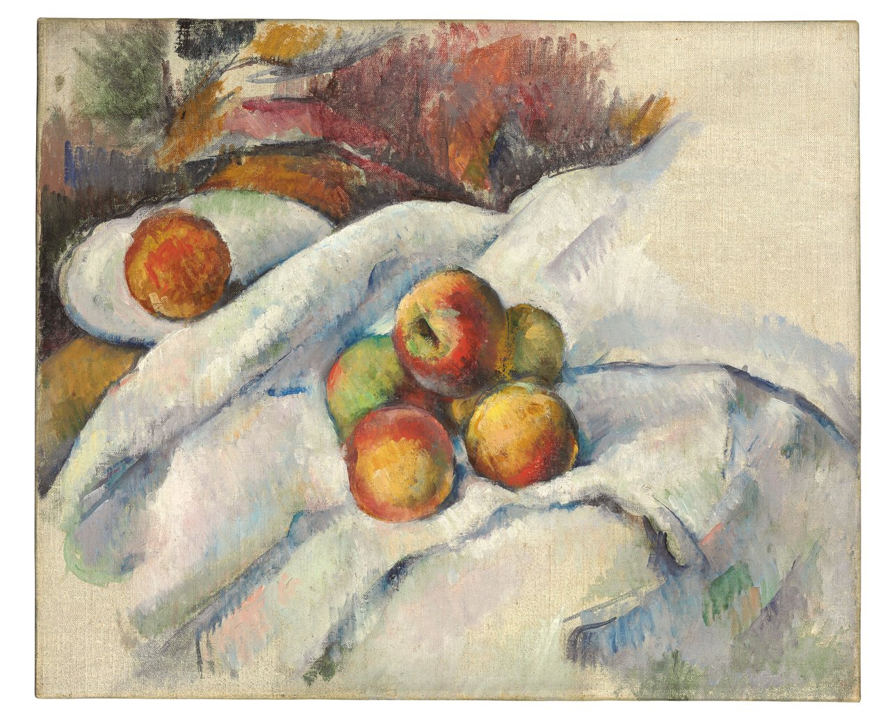 Bir bez üzerinde elma, c.1885 by Paul Cézanne