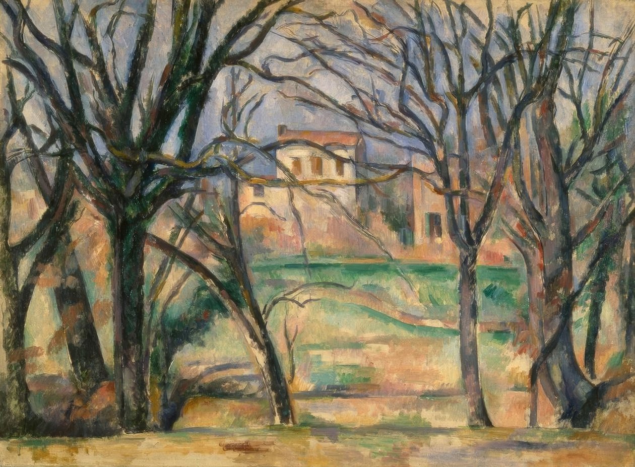 Ağaçlar ve evler by Paul Cézanne