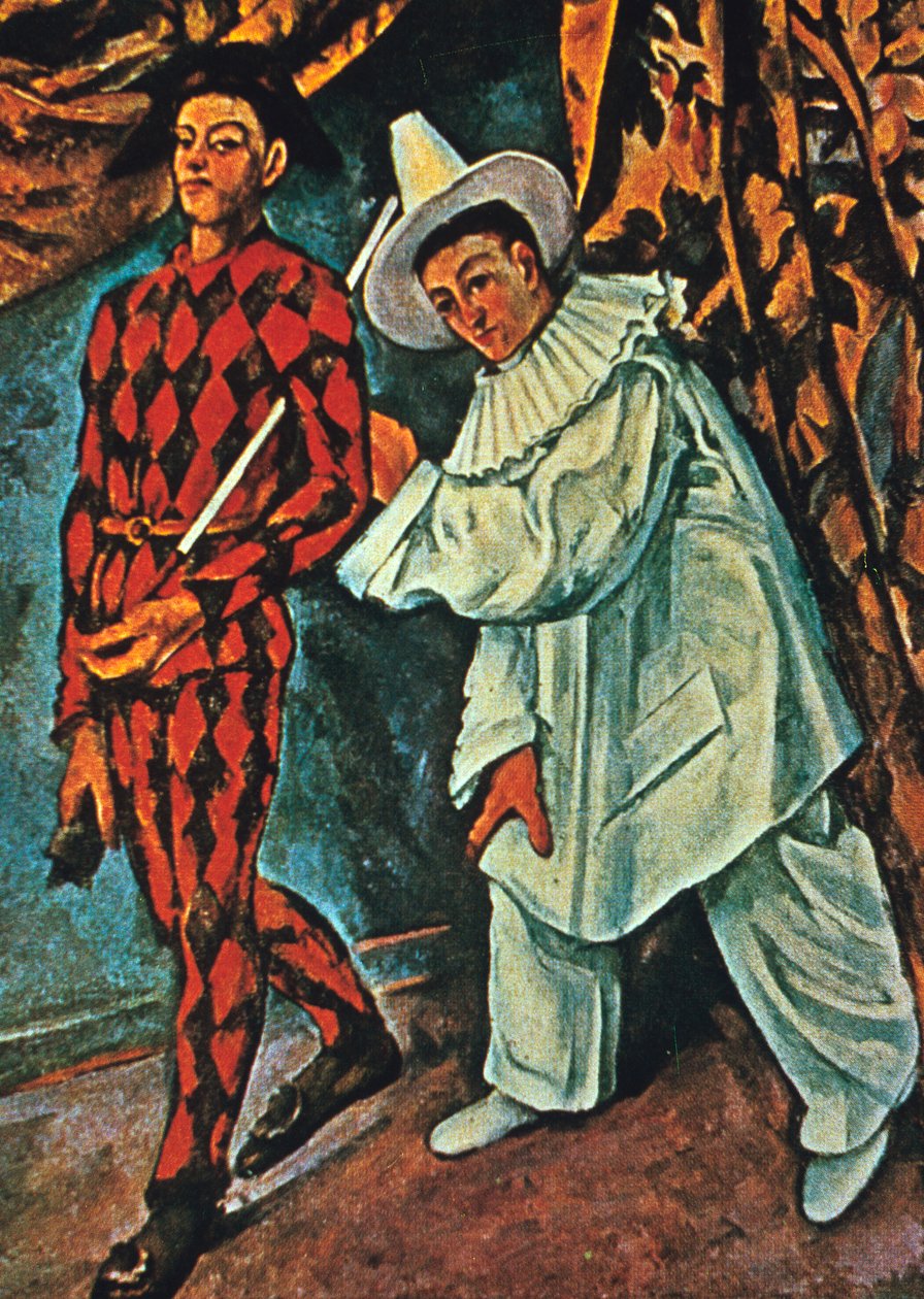 Harlequin ve Pierrot, 1888 by Paul Cézanne