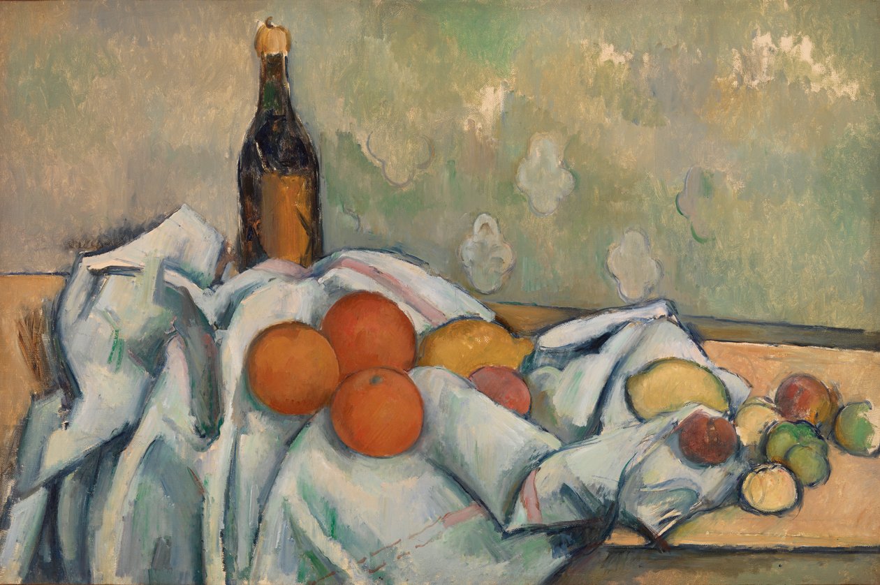 Şişe ve Meyveler by Paul Cézanne