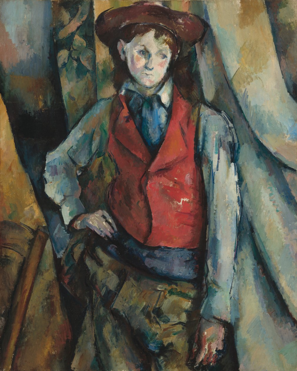 Kırmızı Yelekli Çocuk, 1888-1890. by Paul Cézanne