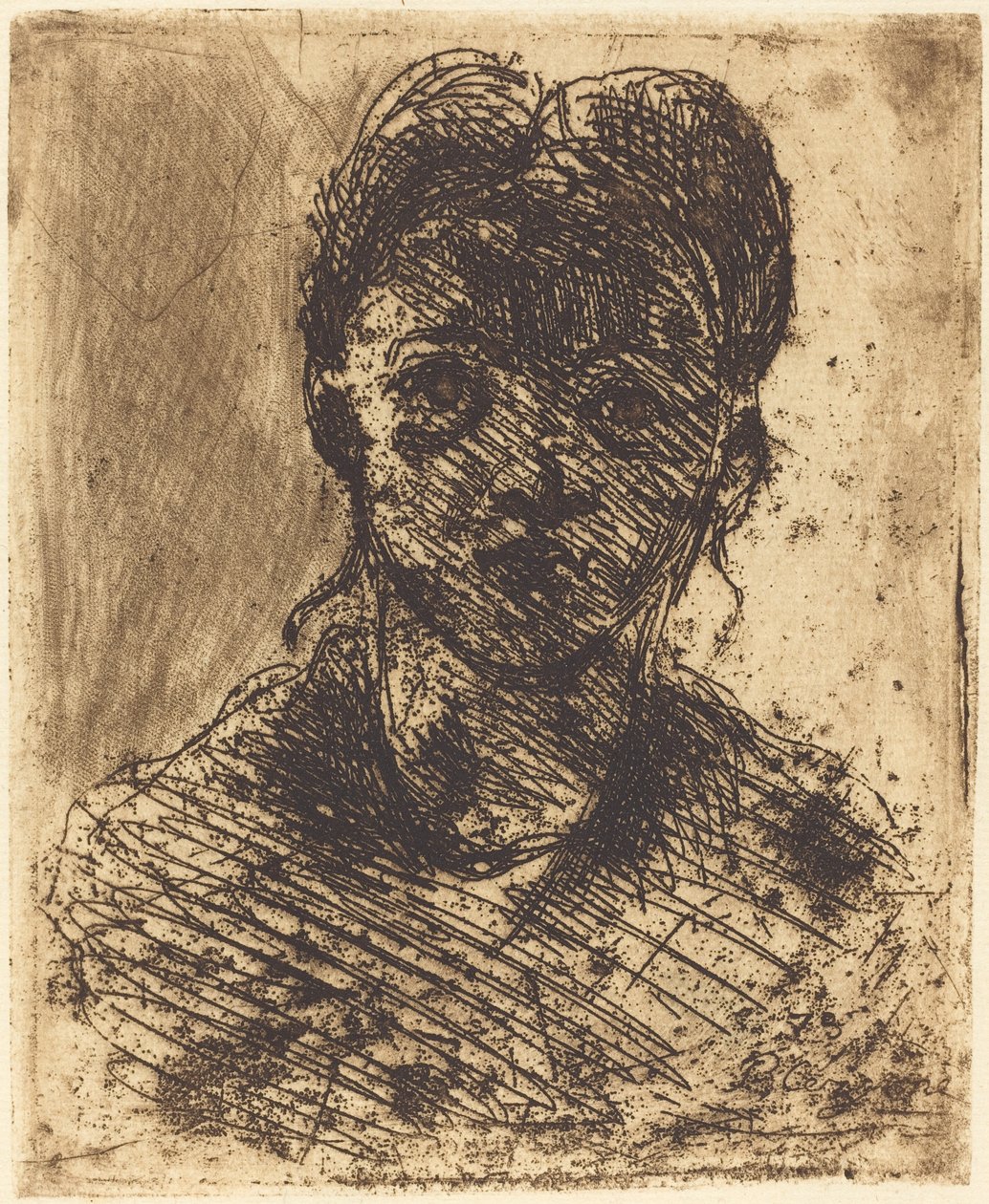 Bir Kızın Büstü, 1873. by Paul Cézanne