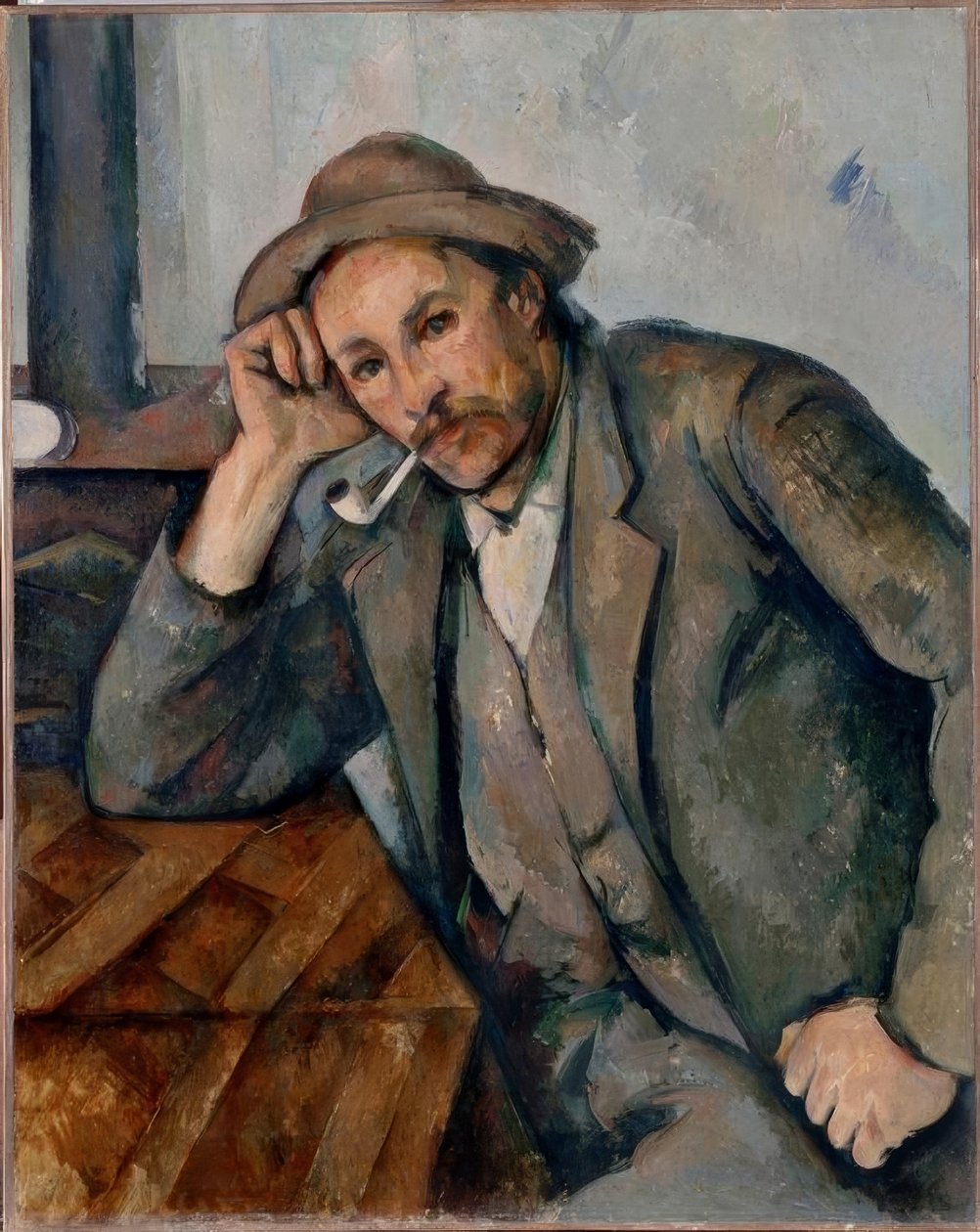 yaslanmış sigara içen by Paul Cézanne